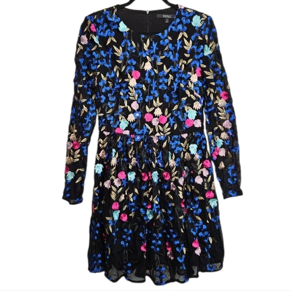 Floral Embroidered Long Sleeve Dress - Picture 3 of 16